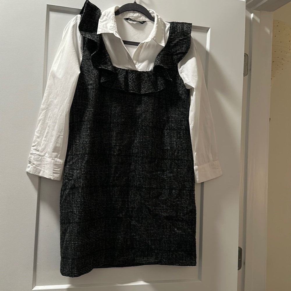 ZARA tweed and collar dress